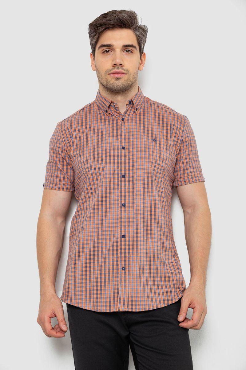 Сорочка чоловіча картата, колір жовтогарячий, 214R2445, фото 1