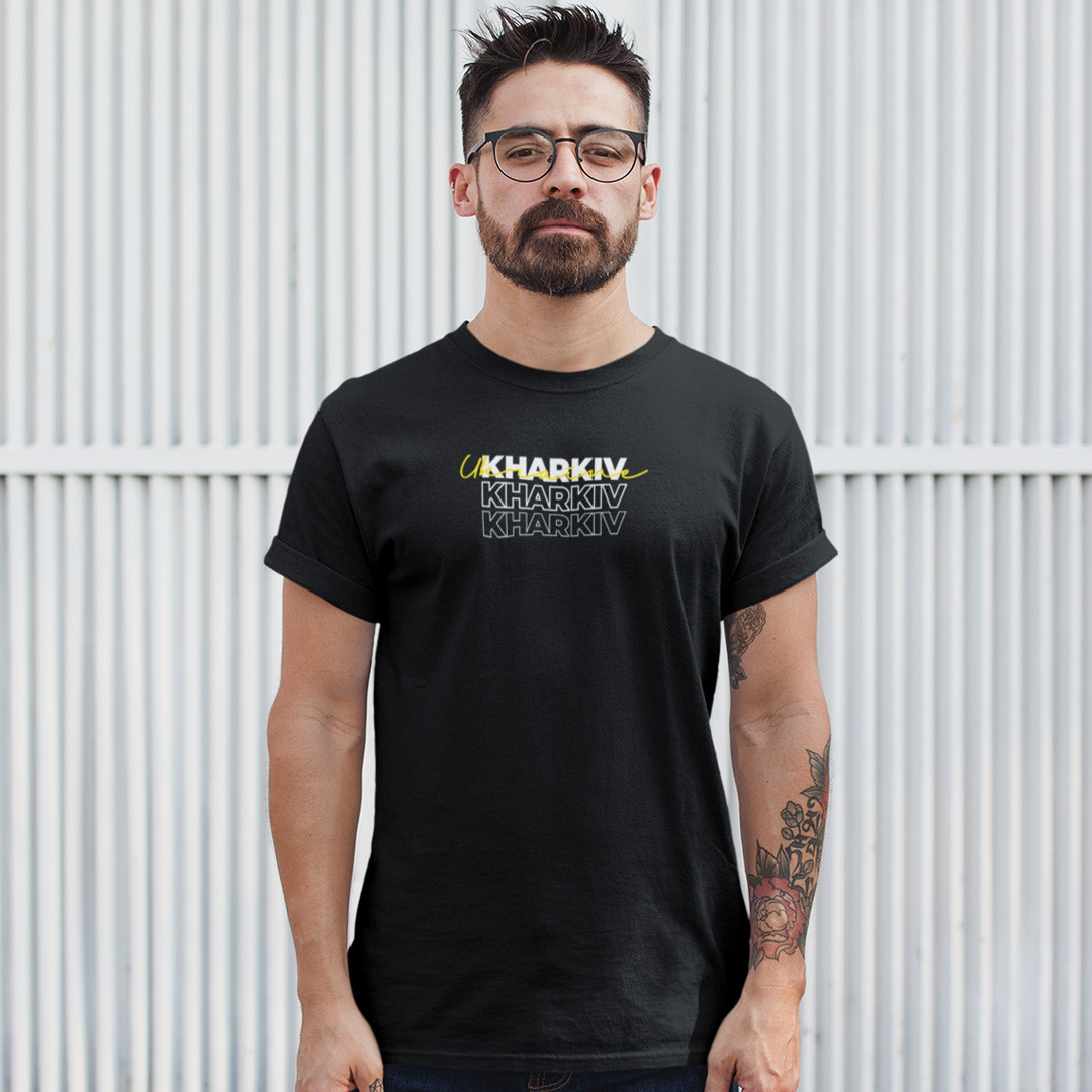 Футболка унісекс Харків (Нічна мапа міста blk) XS чорний