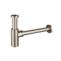 Сифон для умивальника Koer BT-01-02 1 1/4'' (Колір нержав.) з латунним корпусом (KR3408)