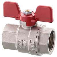 Кран кульовий Roho R100-050 - 1/2" прямий Н/Н, латунь, хром, для води та опалення