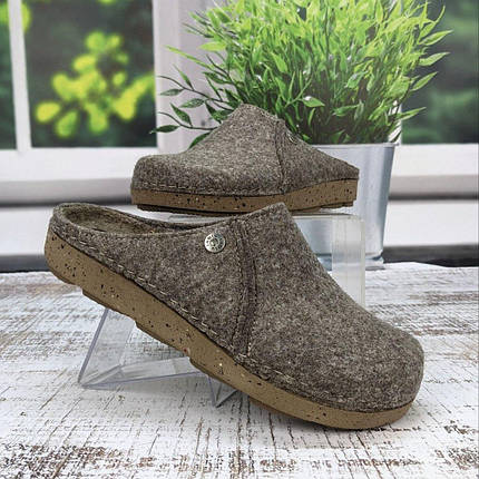 Тапочки чоловічі Inblu бежеві теплі фетрові із закритим носком 3968, фото 1