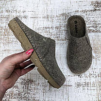 Тапочки чоловічі Inblu бежеві теплі фетрові із закритим носком 3968, фото 4