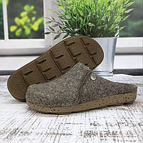 Тапочки чоловічі Inblu бежеві теплі фетрові із закритим носком 3968, фото 5