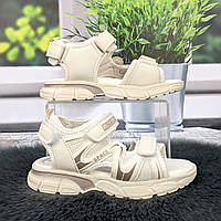 Босоніжки дитячі для дівчинки Jong Golf бежеві спортивного плану 5827