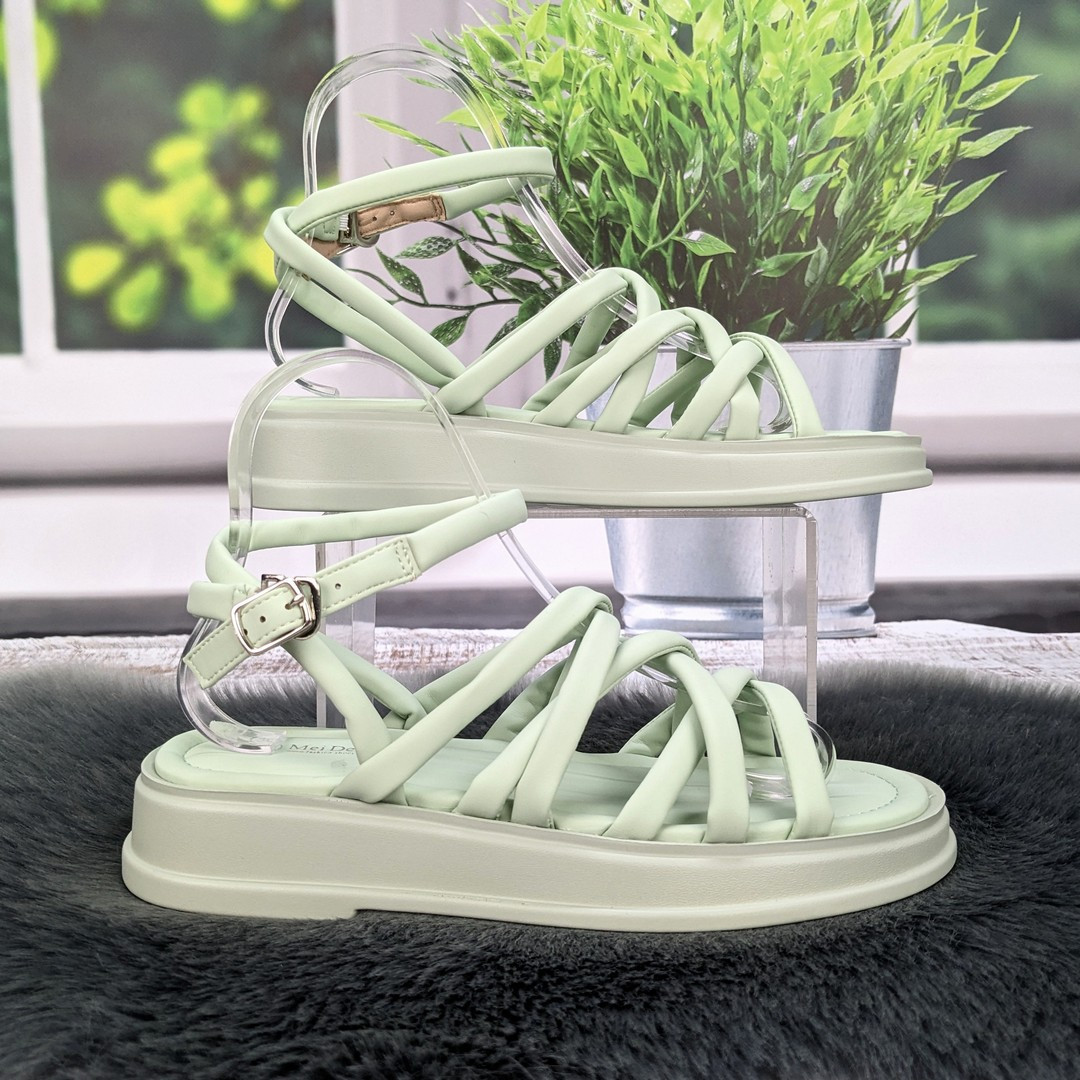 Босоніжки жіночі MeiDeLi оливкові на об'ємній підошві 8005, фото 1