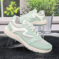 Кросівки жіночі Paolla м'ятні еко-шкіра з сіткою 4864, фото 3