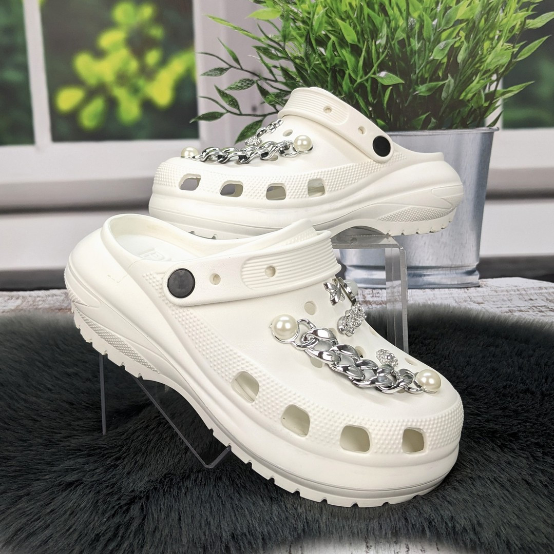 Кроки жіночі Progress білі з джибітсами на платформі 4868-4