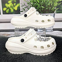 Кроки жіночі Progress білі з джибітсами на платформі 4868-4, фото 2