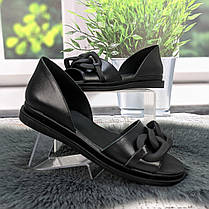 Босоніжки жіночі GAYRA чорні шкіряні без застібки 8003, фото 3