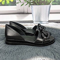 Босоніжки жіночі GAYRA чорні шкіряні без застібки 8003, фото 4