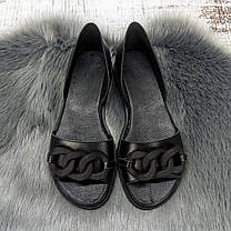 Босоніжки жіночі GAYRA чорні шкіряні без застібки 8003, фото 5