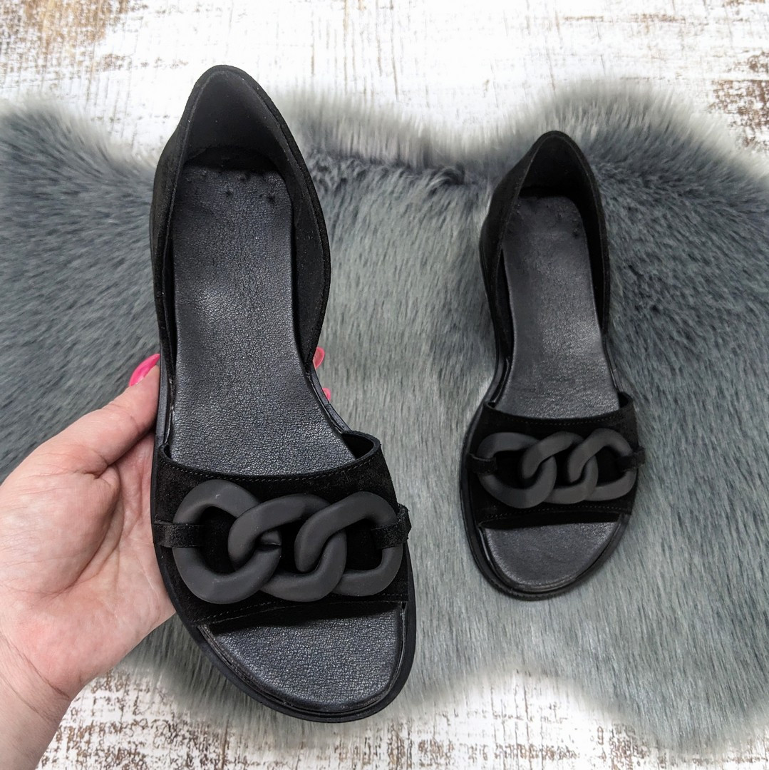 Босоніжки жіночі GAYRA чорні замшеві без застібки 8003-2