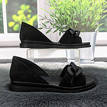 Босоніжки жіночі GAYRA чорні замшеві без застібки 8003-2, фото 2