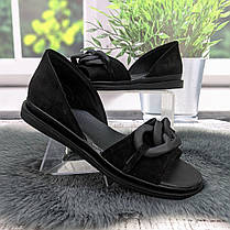 Босоніжки жіночі GAYRA чорні замшеві без застібки 8003-2, фото 3