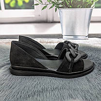 Босоніжки жіночі GAYRA чорні замшеві без застібки 8003-2, фото 4