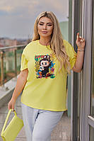 Базова жіноча футболка з малюнком "Labubu" | Норма і батал