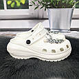 Кроки жіночі Progress білі з джибітсами на платформі 4868-4, фото 3