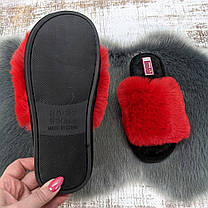 Тапочки жіночі хутряні Fangre червоні 8013, фото 5