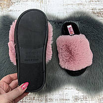 Тапочки жіночі хутряні Fangre пудрові 8013, фото 5