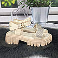 Босоніжки жіночі FDEK бежеві на платформі 4930, фото 4