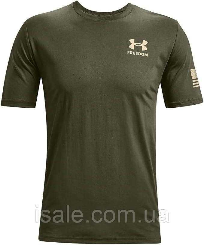 Мужская футболка Under Armour New Freedom Flag Marine Od Green/Desert Sand, Размер L, фото 1