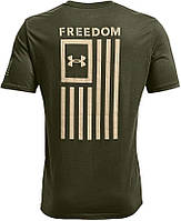 Мужская футболка Under Armour New Freedom Flag Marine Od Green/Desert Sand, Размер L, фото 3