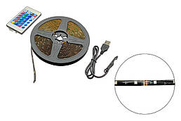 Світлодіодна стрічка з пультом RGB 5050 (живлення від USB) (EL-5050-1)