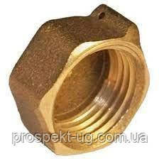 Заглушка Ду50 (2") латунна внутрішня різьба ВР з контрольним отвором посилена, фото 1