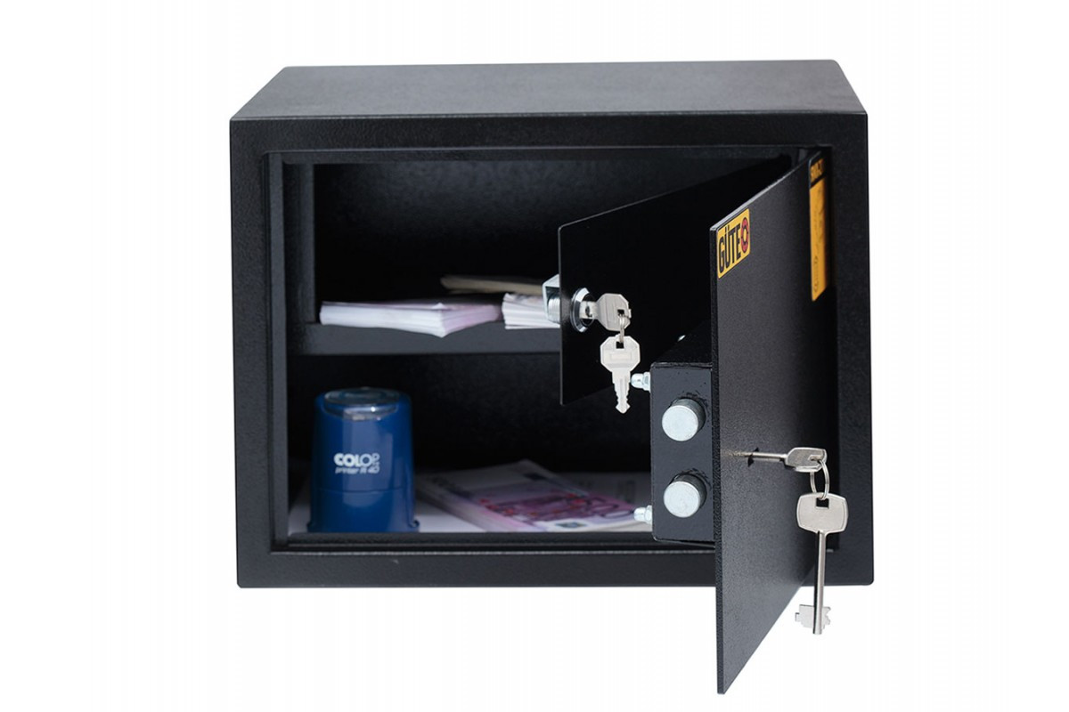 Сейф (35х27х27 см.) з касовим відділення для грошей, документів формату А4, пістолета, фото 1