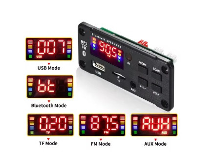 Блютуз панель 2*25 Вт підсилювач Bluetooth 5,0 MP3 плеєр, TF, USB AUX чорний