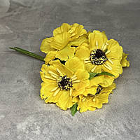 Мак дикий, колір жовтий, арт 018568, 1 букет- 6 шт, Жовтий