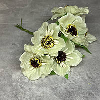 Мак дикий, колір молочний, арт 018571, 1 букет- 6 шт, Молочний