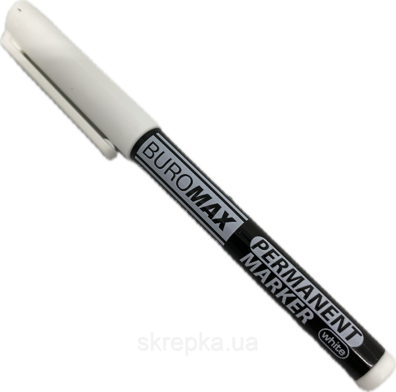 Маркер водостійкий Buromax 8708 білий 1-2 мм, фото 1