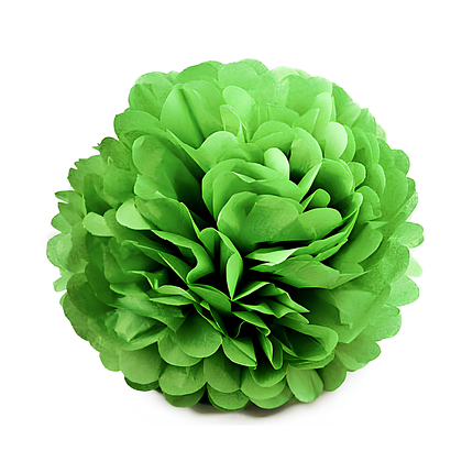 Декор паперові помпони тіш'ю 25 см | Зелений, фото 1