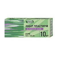 Пластир для ран Teta® на тканинній основі, розмір 2,5х7,2 см 10 шт./пак