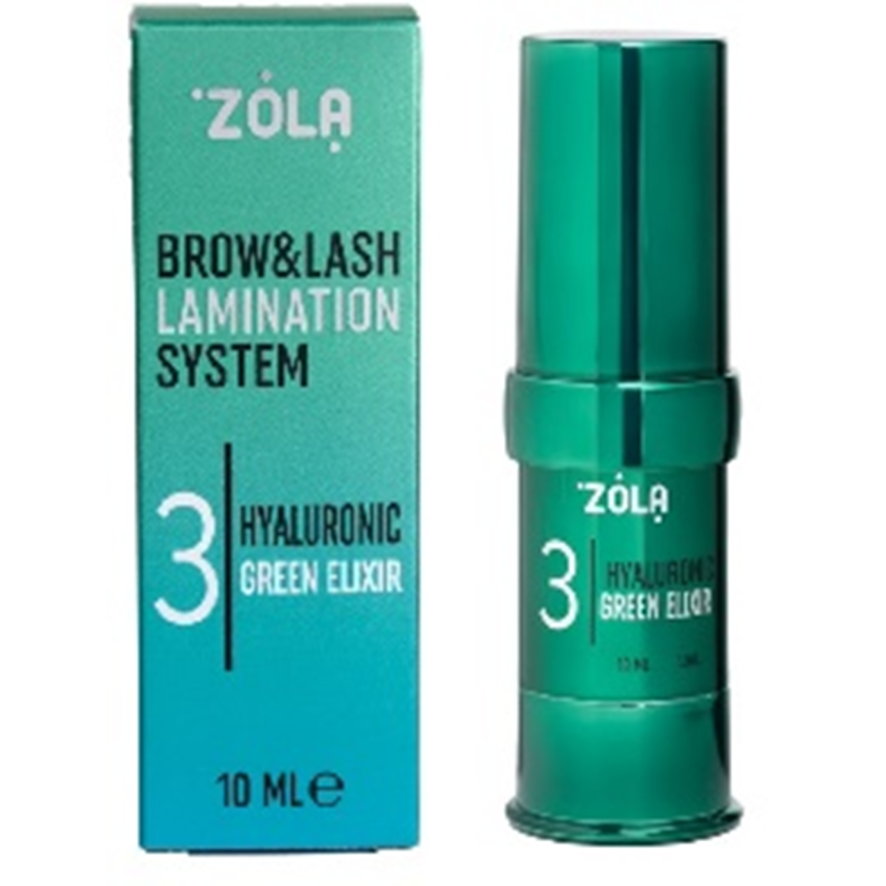 Zola Color Lab Step 03 | Hyaluronic Green Elixir | Складник №3 для ламінування вій і брів | Флакон 10 мл