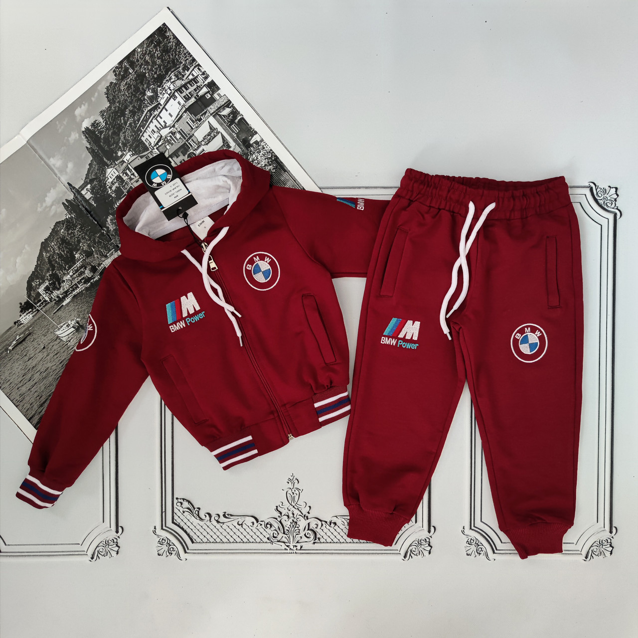 Дитячий спортивний костюм BMW,колір бордо