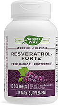 Ресвератрол-Форте, Resveratrol~Forte, Nature's Way, 175 мг, 60 гелевих капсул
