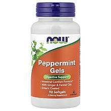 М'ята перцева, Peppermint Gels, Now Foods, 90 гелевих капсул