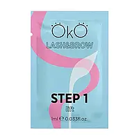 Состав №1 для ламинирования бровей и ресниц OKO Step 1 Lift саше (1мл.)