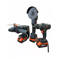 Набір акумуляторного інструменту 3-в-1 STROMO PA210SET (болгарка, перфоратор, шурупокрут, 3 АКБ, 2 зарядні пристрої), фото 2