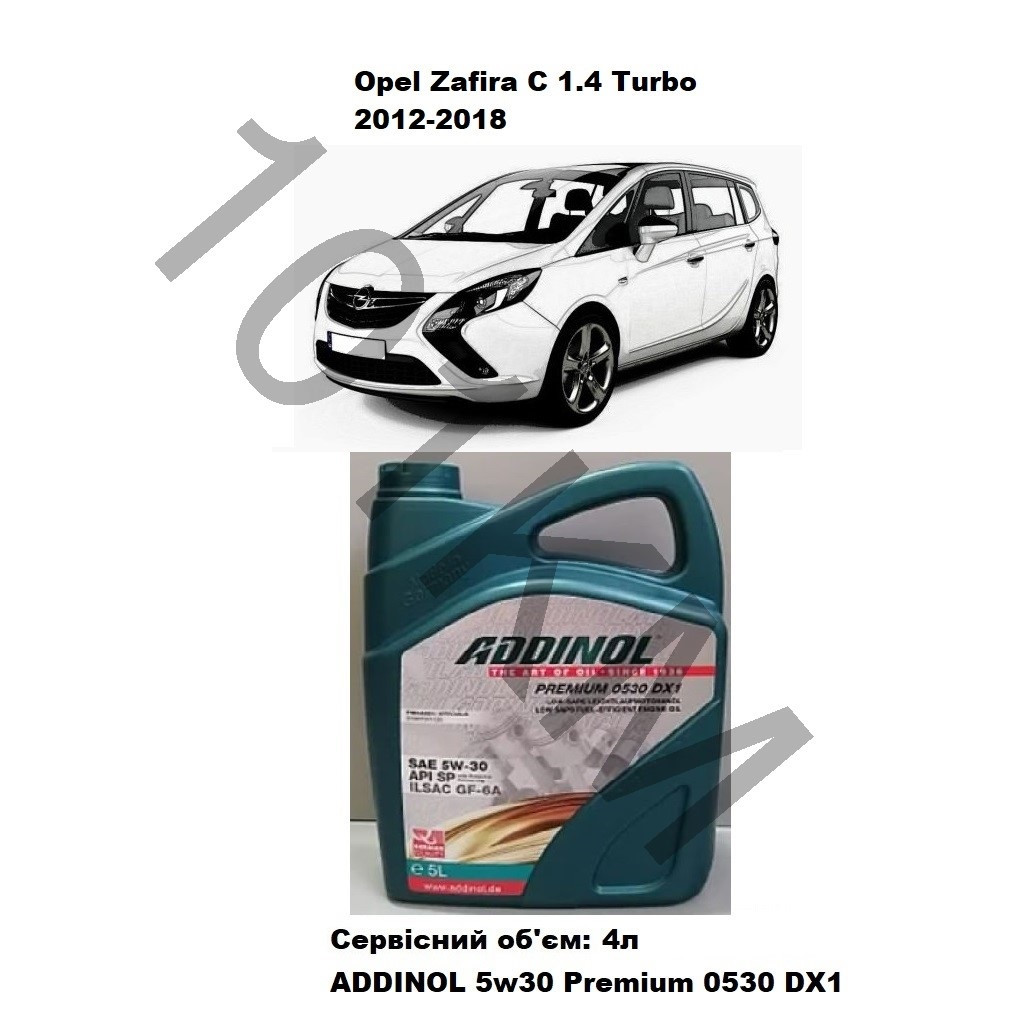 Комплект оливи в двигун Opel Zafira C 1.4 Turbo (2012-2018) Addinol, фото 1