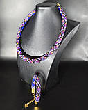 Набір намисто-джгут та браслет Фіолетова фантазія Ручна робота, фото 3