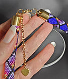 Набір намисто-джгут та браслет Фіолетова фантазія Ручна робота, фото 5