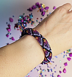 Набір намисто-джгут та браслет Фіолетова фантазія Ручна робота, фото 8
