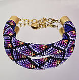 Набір намисто-джгут та браслет Фіолетова фантазія Ручна робота, фото 9