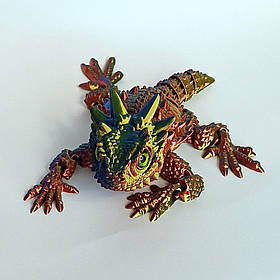 Іграшка 3D Ящірка, 17 см/Гнучка 3д іграшка на принтері/ Рухлива іграшка 3д тварина, пластик