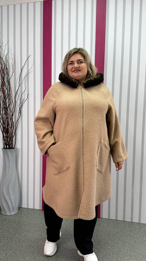 Кардиган-пончо теплий без підкладки "Баранчик" 62-64 66-68 70-72 74-76, фото 1