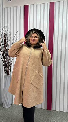 Кардиган-пончо теплий без підкладки "Баранчик" 62-64 66-68 70-72 74-76, фото 4