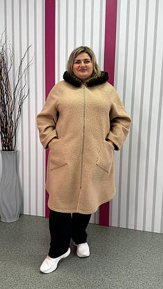 Кардиган-пончо теплий без підкладки "Баранчик" 62-64 66-68 70-72 74-76, фото 3